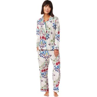 The Cats Pajamas Luxe Pima Pajama Set Conversational in Blossom at Nordstrom, Size X-Large