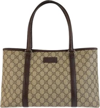 Gucci Pre-owned Tote Bags, female, Beige, Size: ONE SIZE Pre-owned GG Supreme Canvas 2way Tote Bag