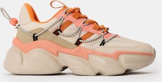 Steve Madden Womens Sneakers in Greige/Org - Grey - Size UK 8