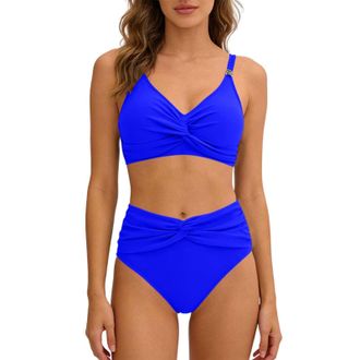 Generic Swimming Suit for Women Bikini Sets for Women UK Two Piece Tummy Control Swimsuits High Waisted Bottoms Bikinis Top Swimwear Plus Size Bathing Suits B