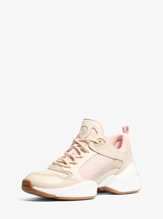 Michael Kors Bowie Signature Logo and Leather Trainer
