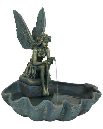 Sunnydaze Fairy Shell Outdoor Water Fountain Garden & Backyard Feature