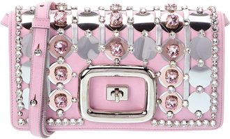 Roger Vivier Logo Leather & Suede Shoulder Bag