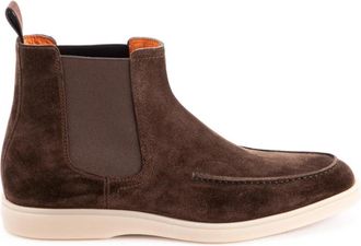 Santoni Stivaletto in camoscio - Heren - Chelseaboots - Bruin - 42 EU - Su&egrave;de - Schoenen