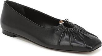 Vince Dany Leather Flat in Black Nappa at Nordstrom, Size 8.5