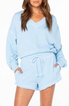 Roxy Dream Thing V-Neck Sweatshirt in Airy Blue at Nordstrom, Size Xx-Large