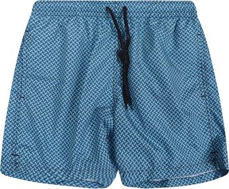 Drumohr Geprinte zwemshorts - Heren - Strandmode - Blauw - S - Polyester - Badmode
