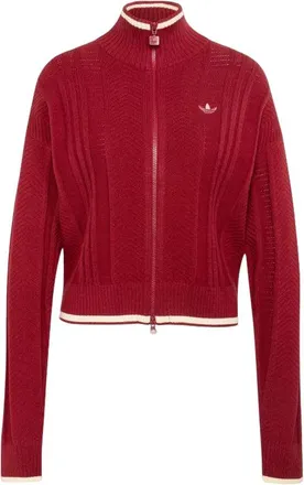 adidas (WMNS) adidas Cable Knit Firebird Track Top Asia SIzing Team Victory Red KR7046