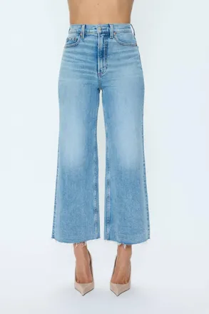 Pistola Denim Lana Crop High Rise Ultra Wide Leg Jeans In Bistro