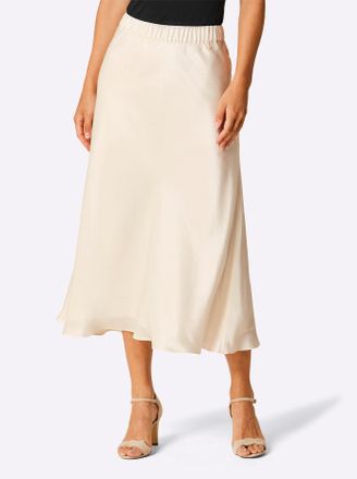 Cr&eacute;ation L Schlupfrock CREATION L PREMIUM, Damen, Gr. 20, beige (champagner), 70% Viskose, 30% Seide, unifarben, wadenlang, R&ouml;cke Schlupfrock