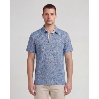 Lords of Harlech Floral Field Mens Knit Polo in Floral Field Blue at Nordstrom, Size Xx-Large