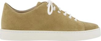 Manolo Blahnik Beige Su&egrave;de Sneakers Minimalistische Stijl - Heren - Sneakers - Beige - 45 EU - Su&egrave;de - Schoenen