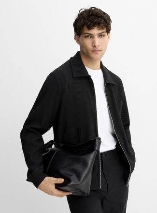 Le 31 Mens Rib-jersey polo-collar cardigan Comfort fit