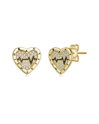 Rachel Glauber 14K Plated Cz Stud Earrings