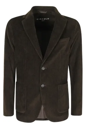 Circolo 1901 Brown Corduroy Single-Breasted Cotton-Blend Blazer