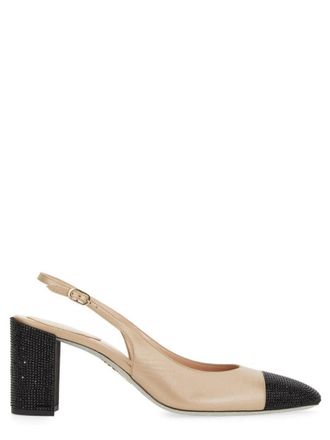 Rene Caovilla Rhinestone-Embellished Slingback Shoes