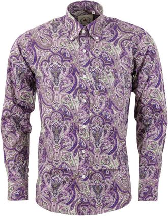 Relco Mens Paisley Shirts(Purple) Size Large