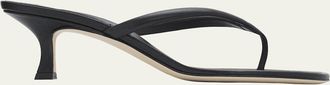 Manolo Blahnik 50mm Paterno Leather Thong Sandals