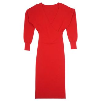 P.A.R.O.S.H. Midi Jurk - Dames - Kleedjes - Rood - S - Kleedjes