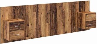 vidaXL Cabecero Con Mueble Con Caj&oacute;n 3 Pcs Madera Envejecida Vidaxl