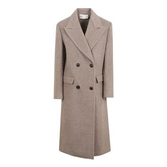 Tory Burch Abrigo de lana cruzado - Coats - Mujer - Marr&oacute;n - XS