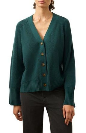 Faherty Jackson Rib V-Neck Cotton Blend Cardigan in Seamoss at Nordstrom Rack, Size Medium Regular
