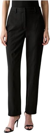 Karl Lagerfeld Rechte broek - Dames - Straight fit broeken - Zwart - L - Leer - Broeken