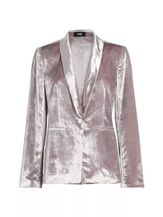 Paige Kriselle Velvet Blazer In Pewter