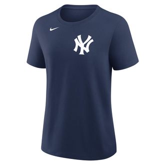Nike New York Yankees Wordmark Nike Womens MLB T-Shirt in Blue | 01K944BNK-M3X