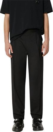 Neil Barrett Rechte broek - Heren - Straight fit broeken - Zwart - XL - Katoen - Broeken
