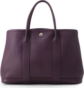 Herm&egrave;s Cassis Buffalo Leather Handbag Tote Bag (Pre-Owned)
