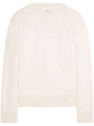 Courrèges layered logo-embroidered sweater - Neutrals