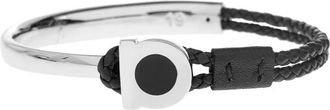 Ferragamo Logo Armband - Heren - Armbanden - Zwart - M - Leer - Accessoires