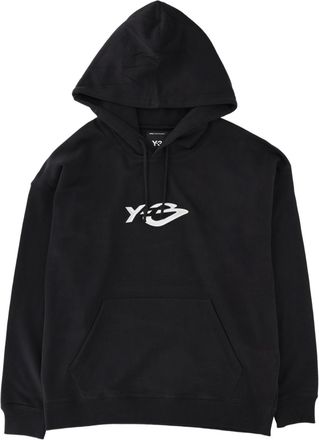 Yohji Yamamoto Black Logo Cotton Hoodie