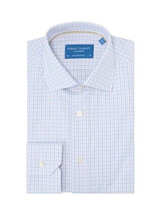 Robert Talbott Reynolds Mini Tattersall Shirt in Contemporary Fit in Pink at Nordstrom, Size 15.5