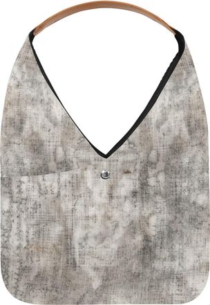 Generic White Vintage Mottled Texture Reusable Lightweight Grocery Bags - Foldable Into Compact Pouch, Washable & Sturdy, Multipurpose for Shopping and Travel