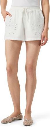 Splendid Cayden Embroidered Drawstring Waist Shorts in White at Nordstrom Rack, Size X-Small