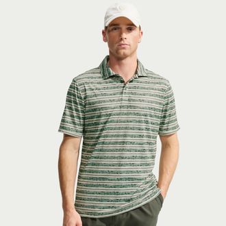 Nike Mens Par Dri-FIT Striped Golf Polo in Green | IO1185-303