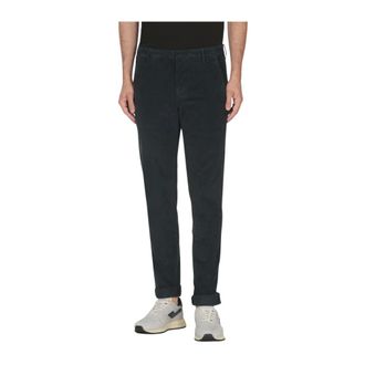 Dondup Slim-fit Trousers, male, Blue, W34, White Corduroy Casual Trousers