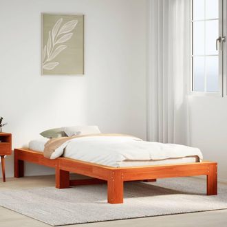 Berkfield Home Bed Frame without Mattress Wax Brown 90x200 cm Solid Wood Pine
