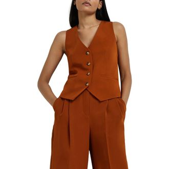 River Island Waistcoat in Light Brown at Nordstrom, Size 4 Us