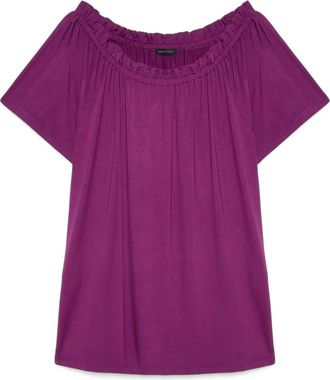 Fiorella Rubino Off-shoulder T-shirt - Dames - Blouses - Paars - 2XL - Overhemden