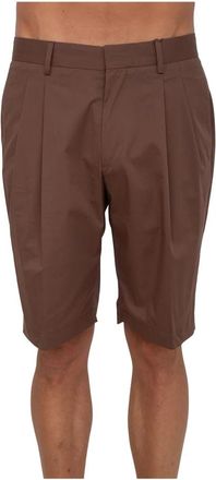 Corneliani Bermuda - Heren - Korte Broeken - Bruin - XL - Katoen - Korte Broeken