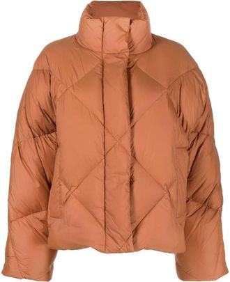Stand Studio Aina quilted down-filled jacket - women - Polyamide/Polyamide/Feather Down/Recycled Feather Down - 40 - Brown