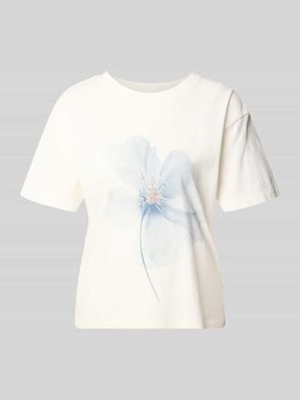 Jake*s Casual T-Shirt mit Motiv-Print und Rundhalsausschnitt in Offwhite, Gr&ouml;&szlig;e XXL