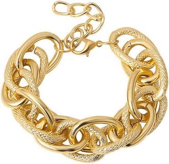 Liv Oliver 18K Gold Textured Link Chunky Bracelet
