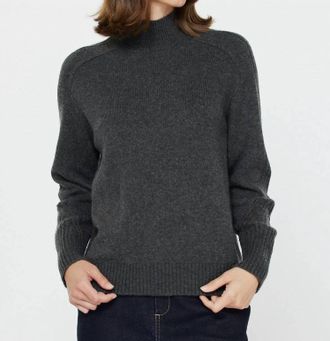 Current Air Cashmere Blend Turtleneck Sweater In Charcoal
