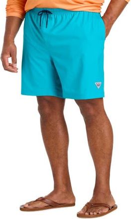 Columbia Big & Tall PFG Rambler Swim Trunks in Ocean Teal at Nordstrom, Size 5X Big