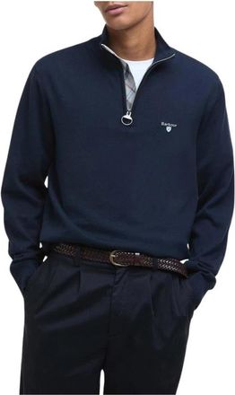Barbour Lingwood Compact Half-Zip Sweater - Heren - Coltruien - Blauw - L - Katoen - Truien & Vesten