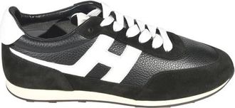 Hogan Flat Schoenen - Heren - Sneakers - Zwart - 40 EU - Leer - Schoenen